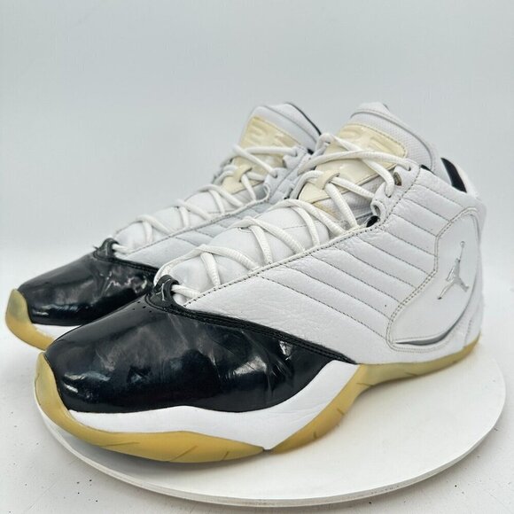 Nike Other - Nike Air Jordan B-2RUE Men Size 13 312523-106 White Metallic Silver Black Shoes